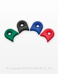 Packung mit 4 CCS-Clips - je 1 Stück grün, blau, rot, schwarz für SATAjet 4000 B