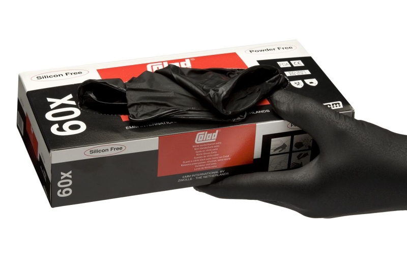 Colad Nitril Einweg Handschuhe Extra (schwarz) Spenderbox mit 60 Stück