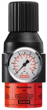 SATA Druckminderer 420 [mit Manometer 0-10 bar Luftein- und ausgang G 1/2 (Innengewinde)]